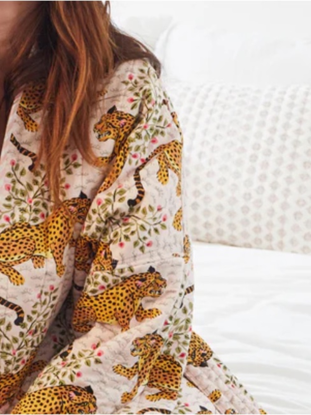 New anthropology Print Fresh set bundle robe sleep dress Bagheers pink Cheetah 🌸